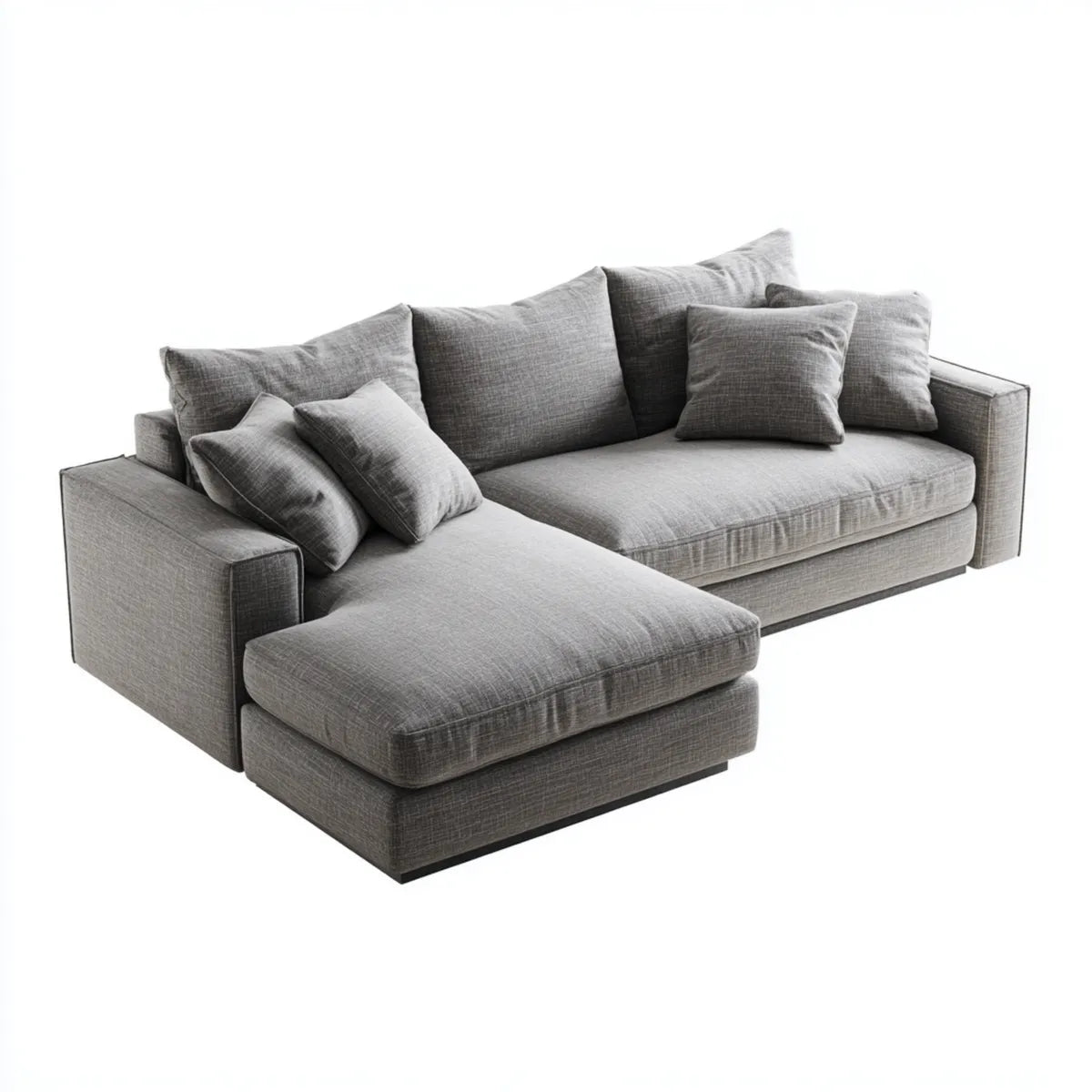Divano angolare con chaise longue sinistra grigio 260 x 165 x 85 cm poliestere 3 posti rettangolare