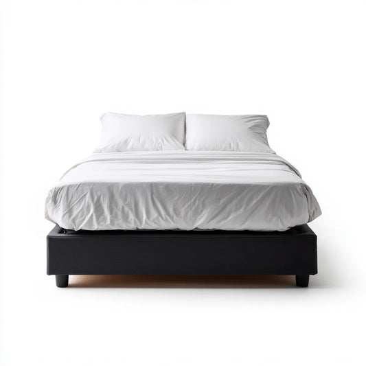 Letto matrimoniale nero 160 x 200 cm in legno ingegnerizzato rettangolare
