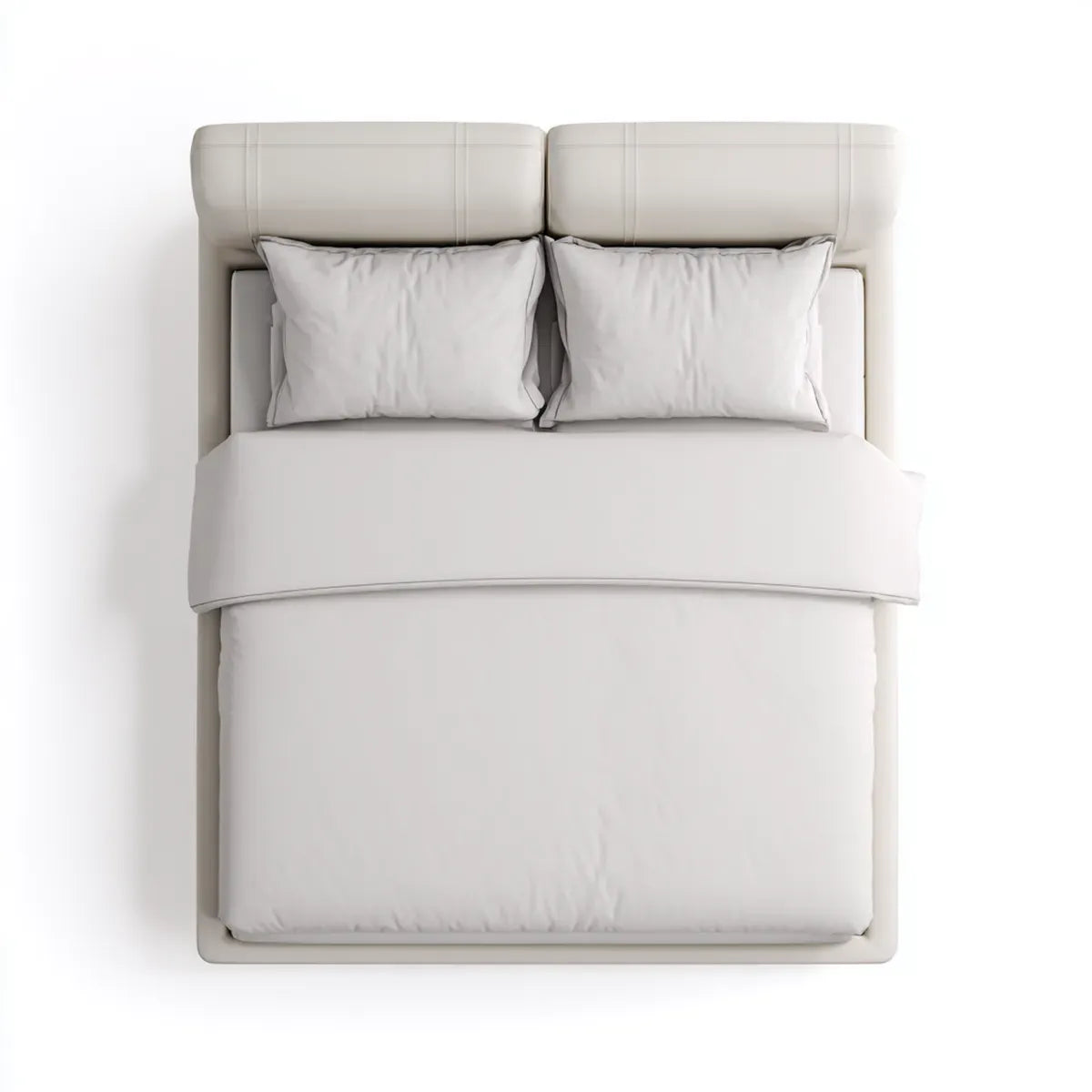 Letto matrimoniale imbottito avorio in pelle PU rettangolare 160 x 200 cm