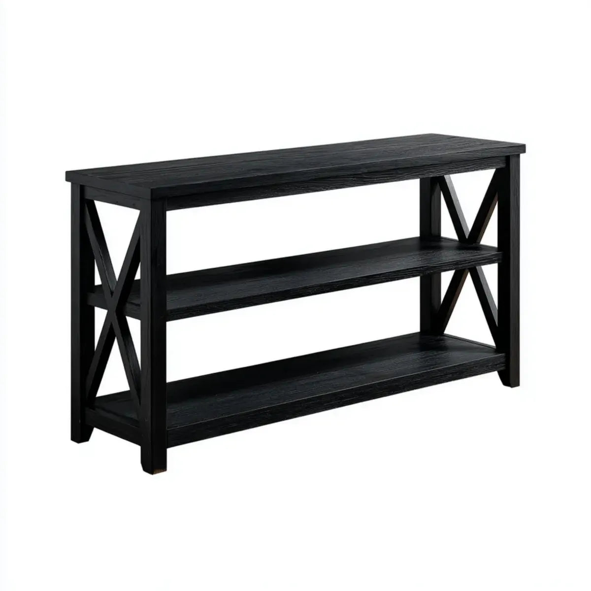 Consolle con ripiani nera 120 x 35 x 90 cm in MDF rettangolare
